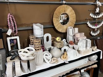 New designer brand home decor wall art mirrors candles planters rugs etc