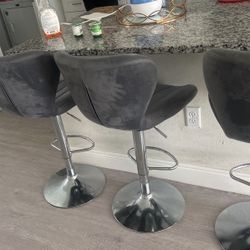 4 Gray Bar Stools 
