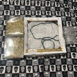 Small Gold and Iridescent Christmas Holiday Decor Bundle Lot