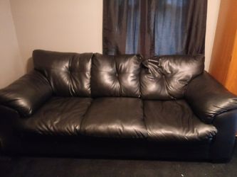 Black leather couch