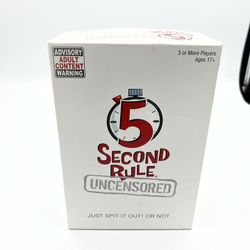 5 Second Rule Uncensored Game Adult Game Party Game Card Game.  Game is complete B36 