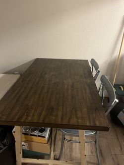 Rustic Farmhouse Kitchen Table With 2 Chairs