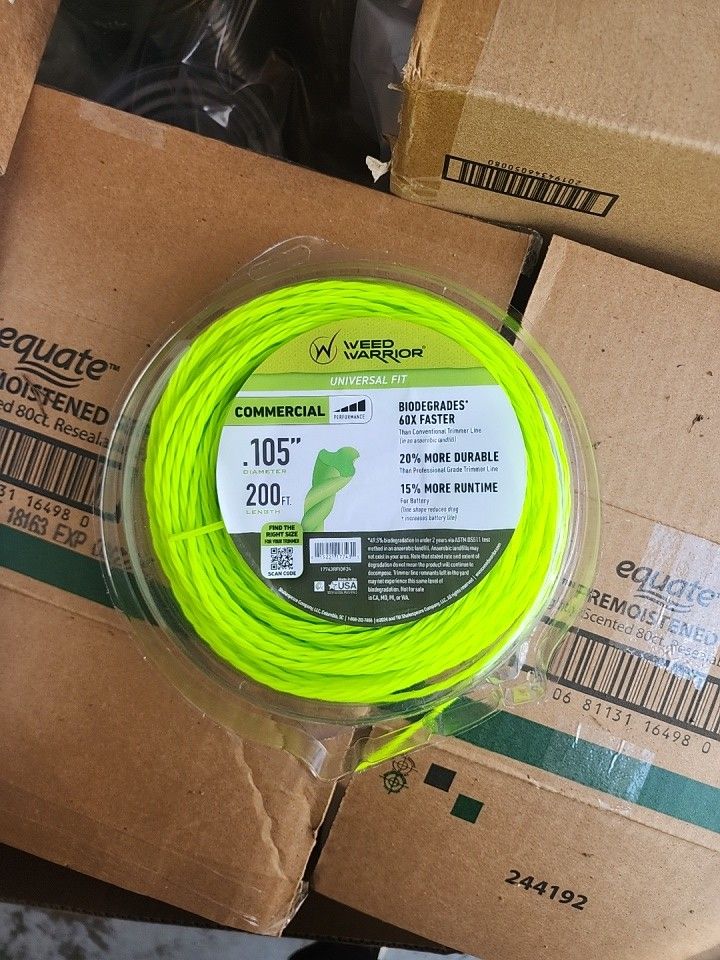 Lot Of 6 Pieces Weed Warrior .105 in. x 200 ft. Commercial Biodegradable Trimmer Line