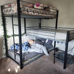 Bed Twin Over Twin Over Twin Over Twin In L Shape 