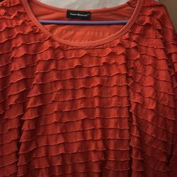 Travel Elements Orange Woman’s Blouse Size 3X