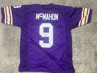 Jim McMahon Signed Custom Minnesota Vikings Jersey JSA Witness COA