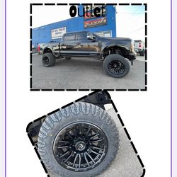 GO BIG OR GO HOME. 🏔️💀 ​Is your truck sitting too low? At Phoenix Tires & Wheels Outlet, we specialize in the big builds. From high-clearance lifts 