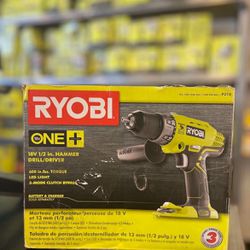 RYOBI One+ 18V 1/2” Hammer Drill (tool Only) P214