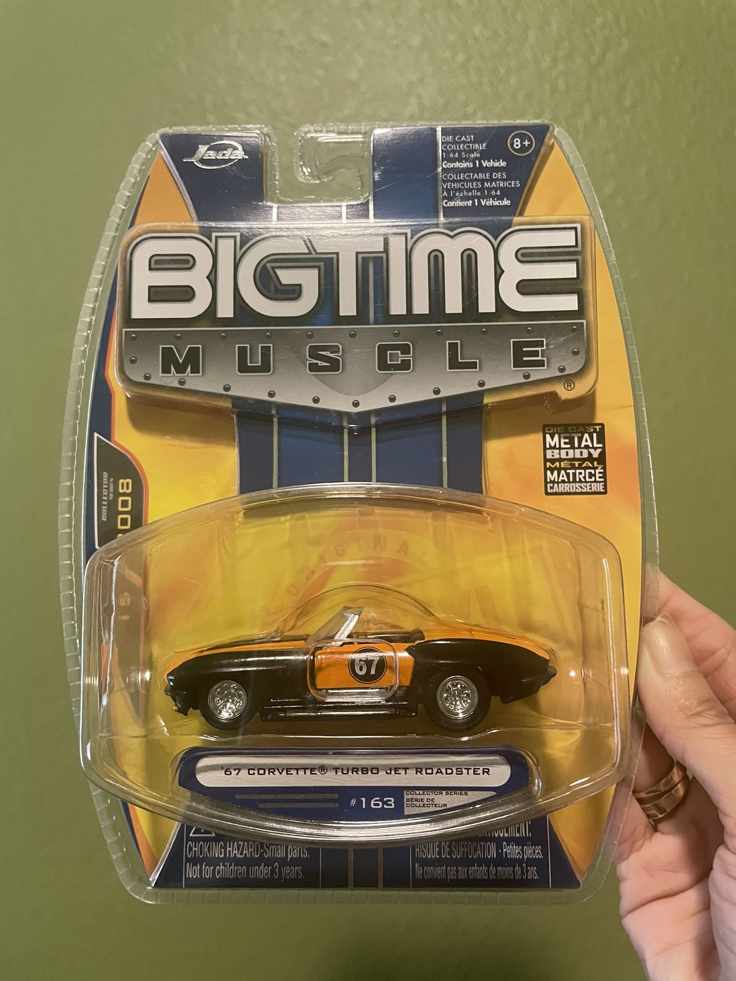 RARE JADA BIGTIME MUSCLE 1967 CHEVROLET CORVETTE TURBO JET ROADSTER 1/64 DIECAST