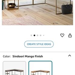 Sindoori Mango Finish L SHAPE TABLE (BRAND NEW)