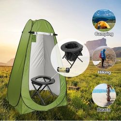 BLIKA Portable Toilet for Camping & Travel - 300LBS Weight Capacity, Folding Toilet with Removable Plastic Ring and Bags