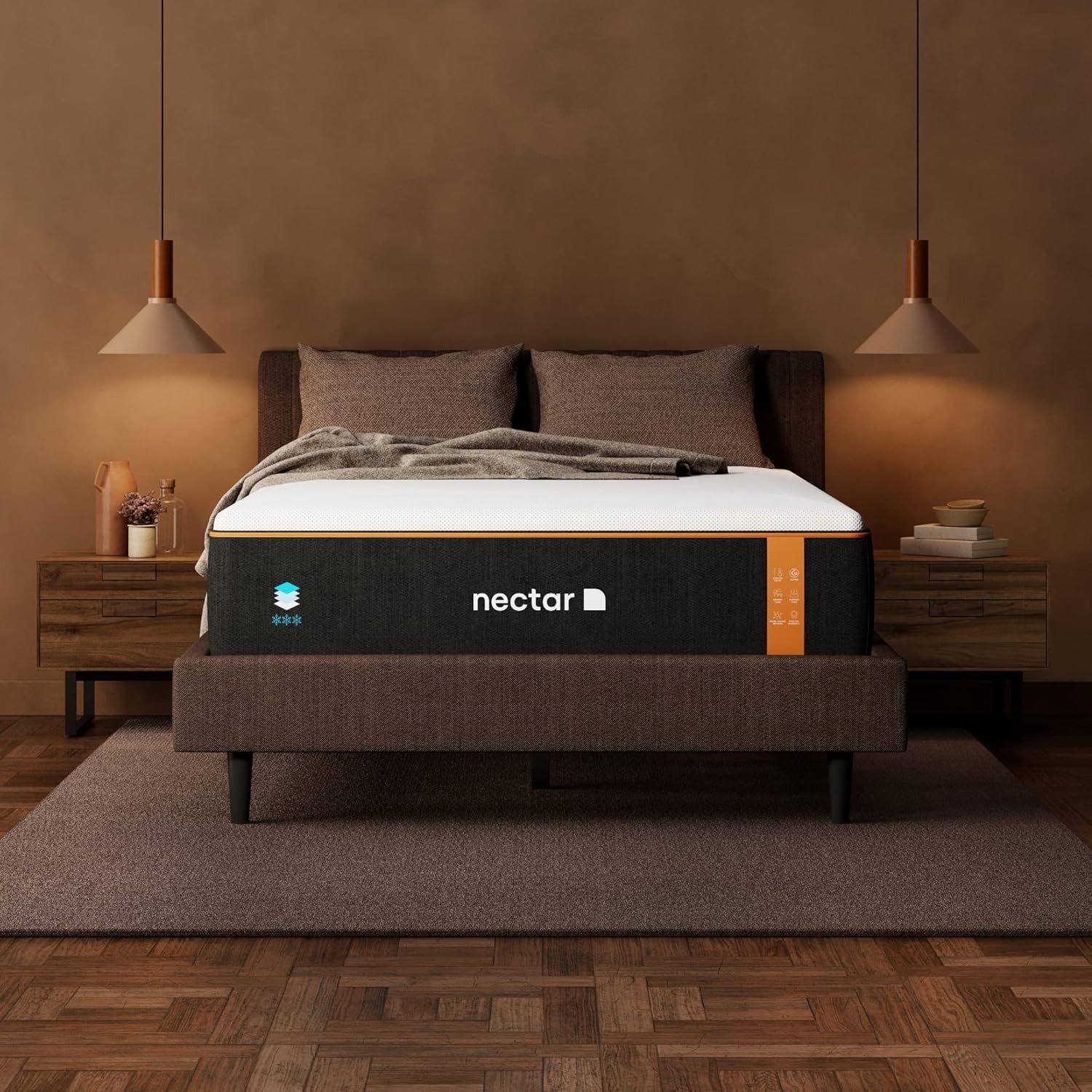 NEW - Nectar Premier FULL 14 Inch Copper Mattress - Medium Firm Gel Memory Foam Mattress - 5 Layers of Comfort - Triple Action Cooling Tech - White - 