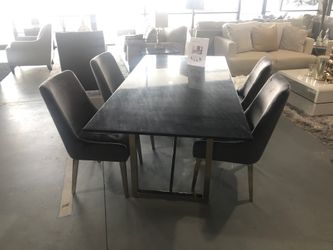 Marble table with 6 chairs new