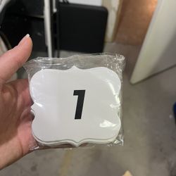 Table Numbers With Heart Shaped Wood Holders
