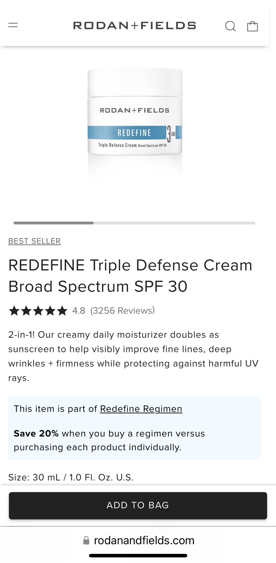 Rodan + Fields REDEFINE Triple Defense Cream. New in box, never opened. Two available. $85 each or both for $160. Retail price is $105 each after tax.