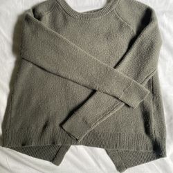 Madewell Sweater Province Cross Back Green Knit Pullover Women Sz M