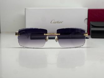 Gold Cartier Sunglasses Grey Tint Glasses