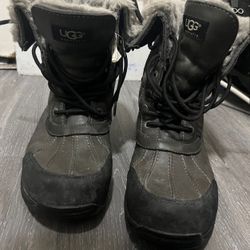 Black And Gray Ugg Winter Boots Size 9