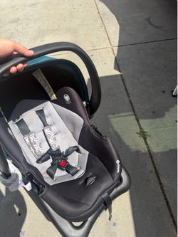 Safety first blue car seat + car seat cover if I have still