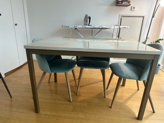 Faux marble white dining table