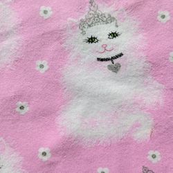 Whimsical Pink Princess Cat Flannel – 1.4 Yards of Cozy Cloud Kitties Magic 🐱☁️💕