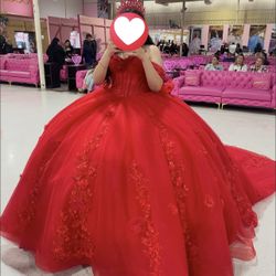 Red Quinceañera Dress From Moda 2000mil 