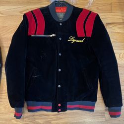 Men’s Suede Varsity Jacket Sz Large