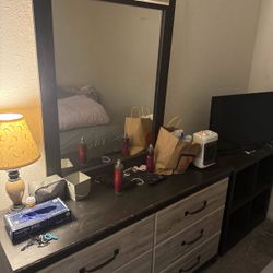 Queen Bedroom Set + TV Stand – $300 OBO (Must Bring Truck)