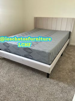Queen size bed frame and mattress