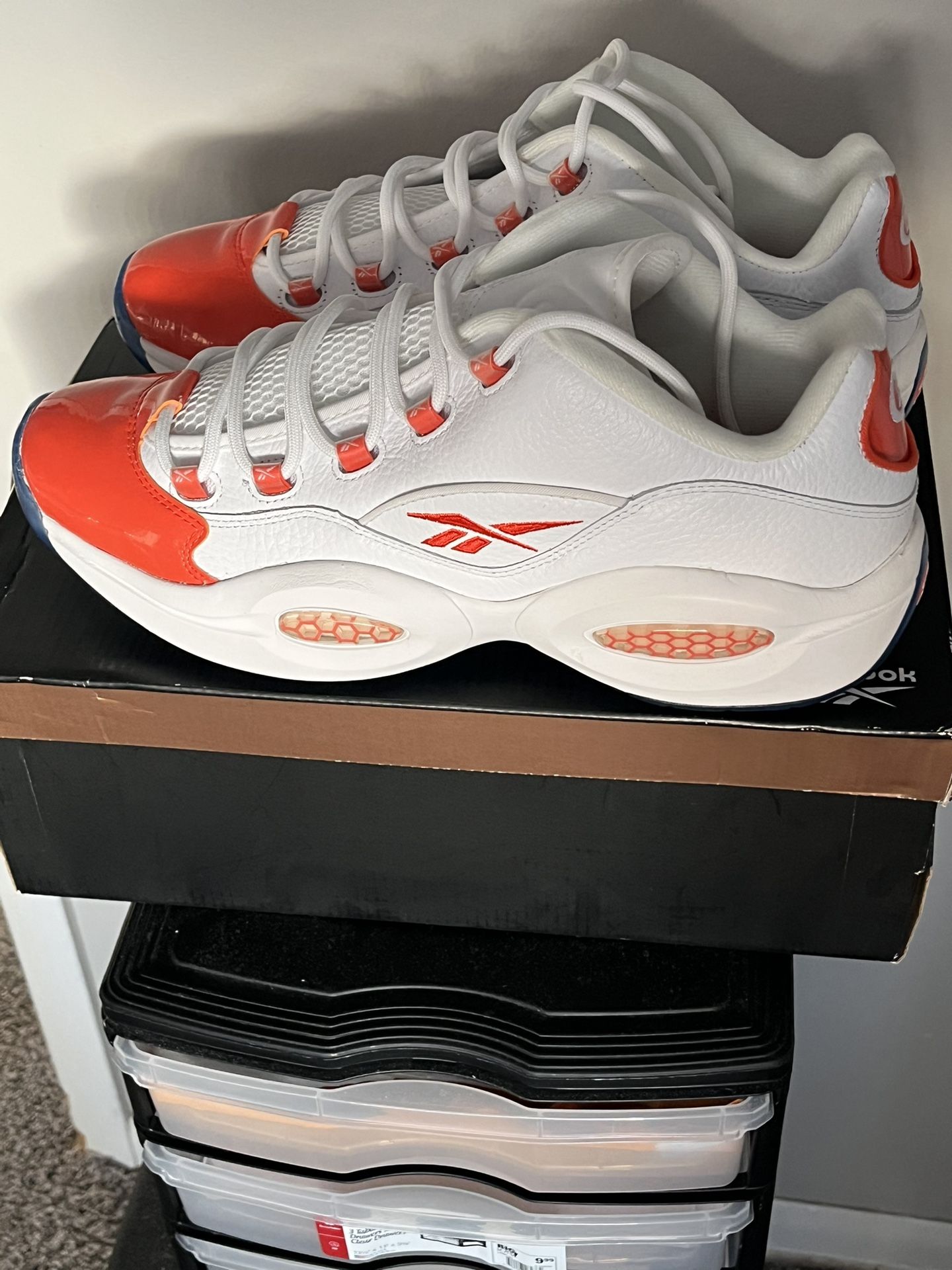 Reebok Question Low Patent Leather Vivid Orange
