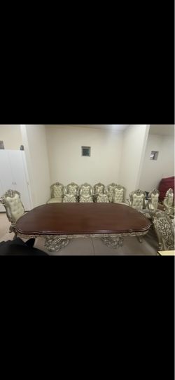 Luxury Dinin Table Set with 14Chairs - 15piece set