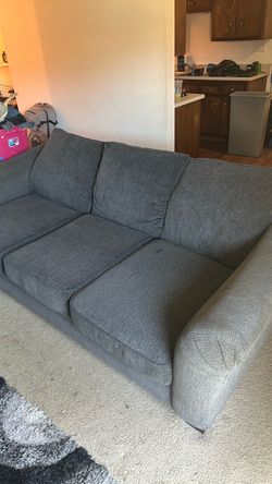 Gray 3-Seat Fabric Sofa