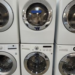 LG Front Load Washer And Stackable Gas Dryer Set 
