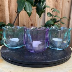 Set Of 3 Tulip Tealight Candle Holders!
