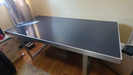 Glass and Aluminum conference table w/chairs