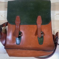 Vintage look leather backpack