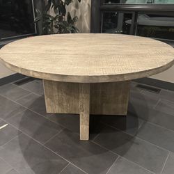 RH Modern Reclaimed Oak Plank Round Dining Table 60"