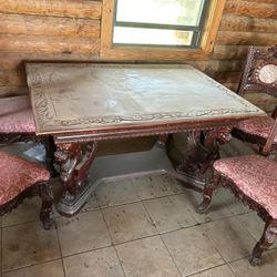 Decorative Dining Table W Matching Chairs