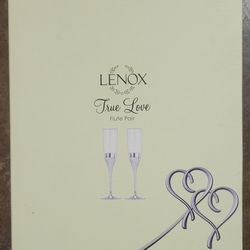 Lenox True Love Silver Plate Champagne Flute Drinking Glass Pair 6 oz 