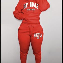 Red Ladies Jogger Set 