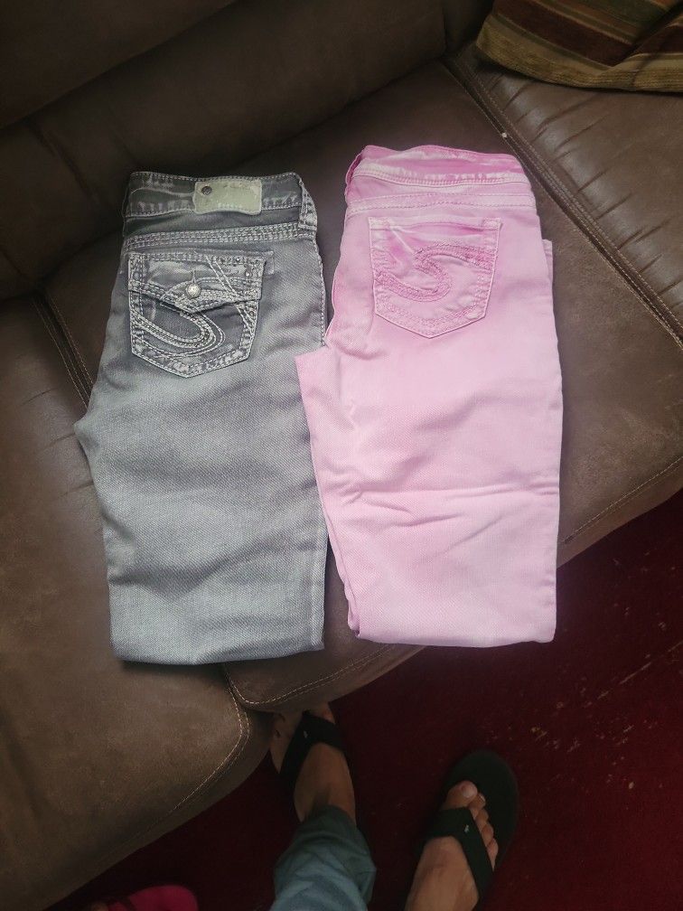 Silver Top Jeans