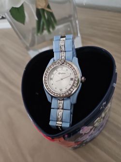 Brighton Women's Watch Light Blue Crystal