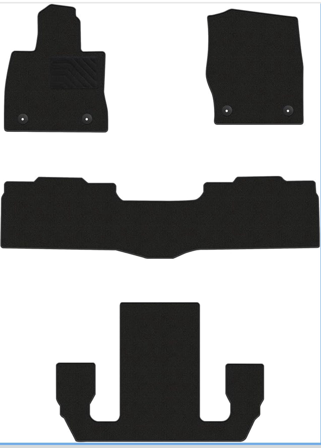 Upgraded Carpet Floor Mats For Ford Explorer 6 Seats 2020 2021 2022 2023 2024 2025 - Custom Fit Car Liner with Non-Slip Backing and Driver Heel Pad