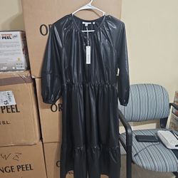 Option A (Best for visibility):
Black Faux Leather Dress – Women’s Small, NWT, 45” Midi/Long0