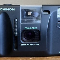 Vintage Chinon 35FX-III 35mm Compact Motorized DX Focus Free Film Camera