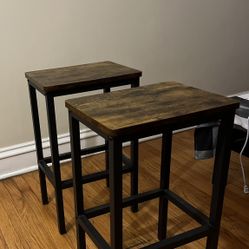 Kitchen Breakfast Bar Stools With Foot Rest| Set Of 2