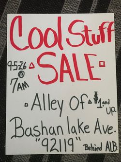 Garage Sale ( Located Behind Albertsons sat. @7am- it gets 🥵 9-6-26