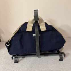 Plow & Hearth Heavy Duty Canvas Log Carrier And Steel Stand Set