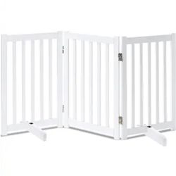 LZRS Solid Hardwood Freestanding Pet Gate, Wooden Dog Gates for Doorways, Nature Wood Dog Gates for The House,Dog Gate for Stairs, Freestanding Indoor