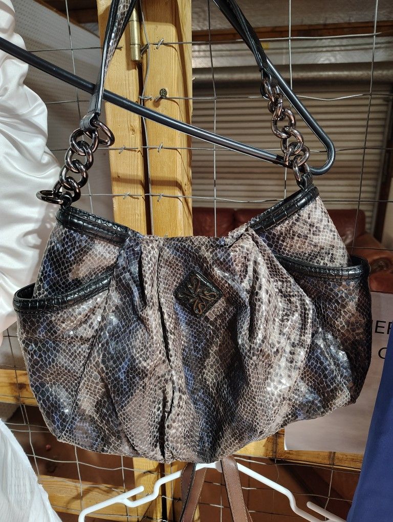 Vera Wang Purple Snakeskin Purse